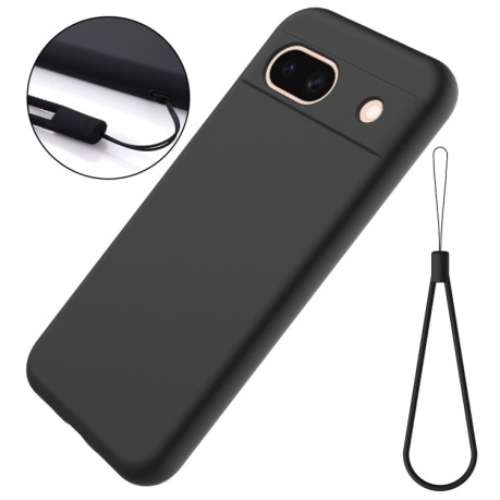 Силиконовый чехол Solid Color Liquid Silicone на Google Pixel 8a - черный