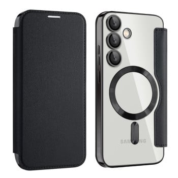 Чехол-книжка Shield MagSafe RFID Anti-theft Leather для Samsung Galaxy S24 FE 5G - черный