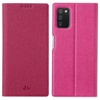 Чехол-книжка ViLi Texture на Samsung Galaxy A03s - пурпурно-красный