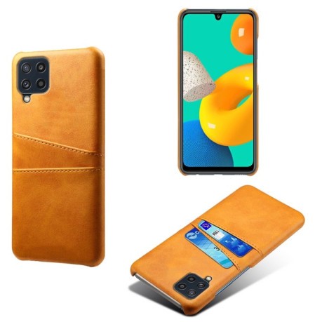Противоударный чехол Calf Texture with Card Slots для Samsung Galaxy M32/A22 4G - оранжевый