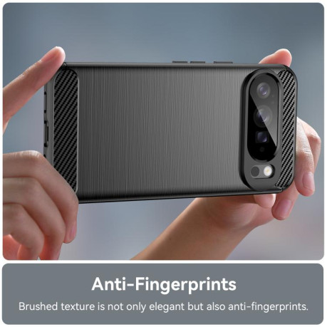 Протиударний чохол Brushed Texture Carbon Fiber на Google Pixel 10 Pro XL - чорний
