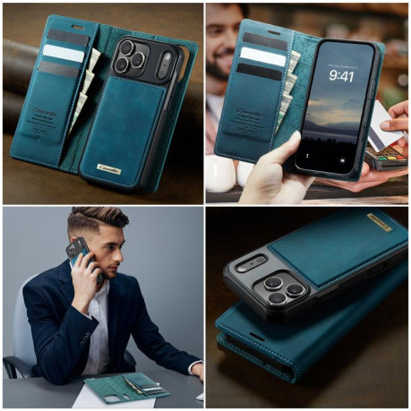 Чехол-книжка CaseMe C49 магнитный с RFID-блокировкой для iPhone 17 Pro — зелёный