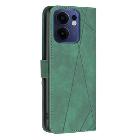 Чехол-книжка Rhombus Texture для OPPO Reno13 F/Reno13 FS - зеленый