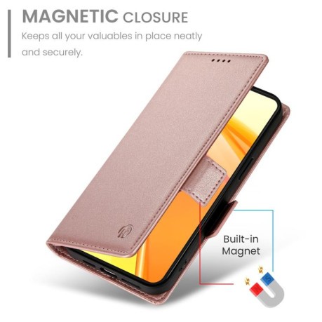 Чехол-книжка Side Buckle Magnetic Frosted Leather для OPPO Reno13 F/Reno13 FS - золото