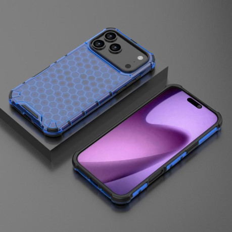 Противоударный чехол Honeycomb на iPhone 17 Pro Max - синий