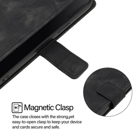 Чехол-книжка Skin-feel Embossed для на Samsung Galaxy M16 5G  - черный