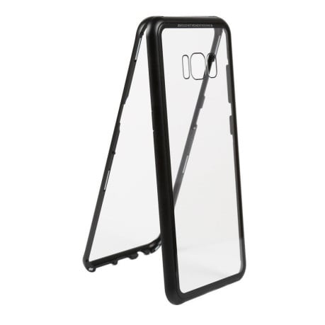 Двусторонний магнитный чехол Magnetic Angular Frame Tempered Glass на Samsung Galaxy S8 Plus - черный