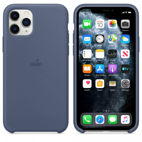 Силиконовый чехол Silicone Case Alaskan Blue на iPhone 11 Pro Max-премиальное качество