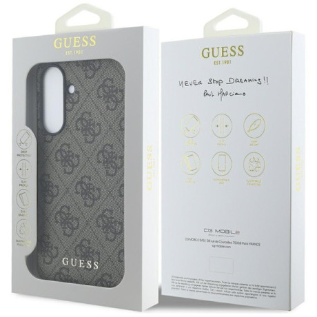 Оригінальний чохол Guess Metal Gold Logo для Samsung Galaxy A36 - Brown