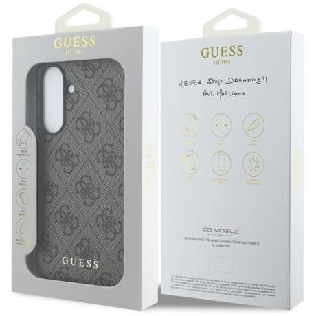 Оригинальный чехол Guess Metal Gold Logo для Samsung Galaxy A56 - Brown