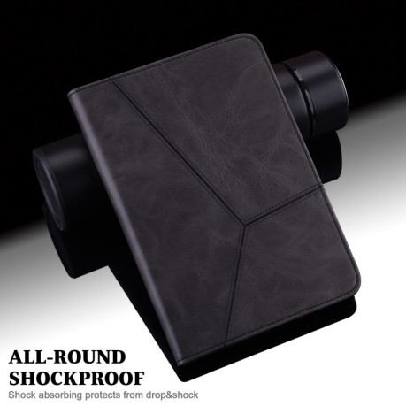 Чохол Solid Color Stripe Embossed Leather для Xiaomi Redmi Pad SE 8.7 - чорний