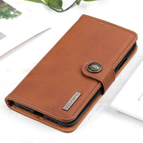 Чохол-книжка KHAZNEH Cowhide Texture  для Samsung Galaxy A56 5G - коричневий