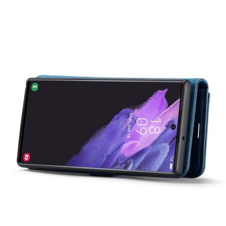 Чехол-книжка DG.MING Crazy Horse Texture на Samsung Galaxy S22 Ultra 5G - синий