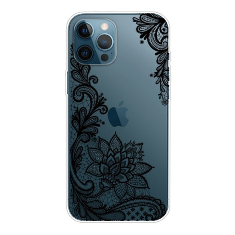Чехол Painted Pattern для iPhone 13 Pro Max - Black Rose