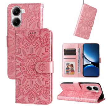 Чохол-книжка Embossed Sunflower для Redmi Turbo 4 / Xiaomi Poco X7 Pro - рожеве золото