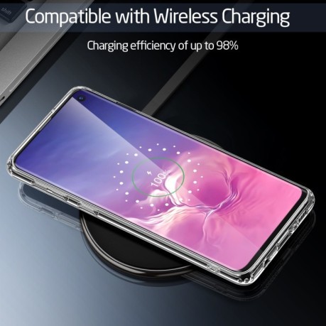 Стеклянный чехол ESR Mimic TPU + Glass на Samsung Galaxy S10 прозрачный