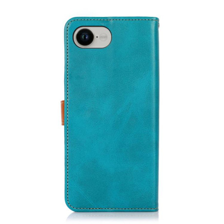 Чехол-книжка KHAZNEH Dual-color Cowhide для iPhone 16e - синий
