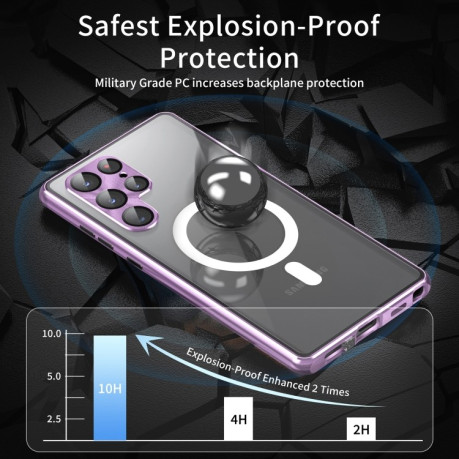 Двосторонній магнітний чохол Magnetic Angular Frame Magsafe на Samsung Galaxy S24+ 5G - фіолетовий