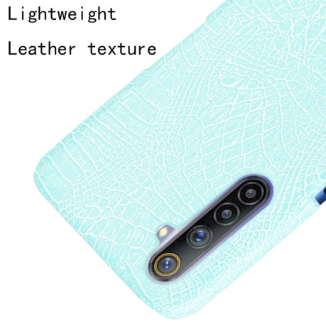 Ударопрочный чехол Crocodile Texture на Realme 6 - зеленый