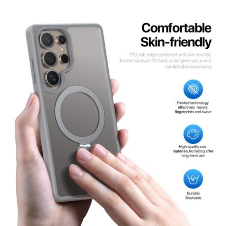 Чехол DUX DUCIS Yind Series MagSafe TPU Hybrid PC на Samsung Galaxy S25 Ultra 5G - серый