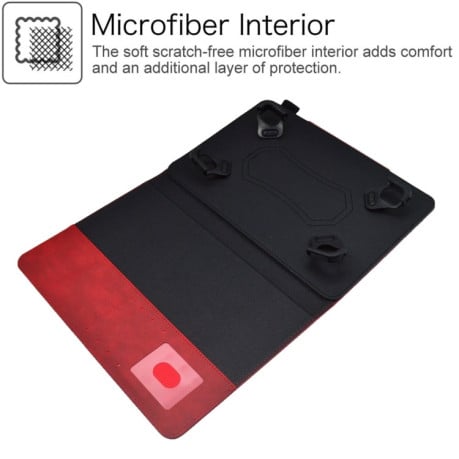 Универсальный Чехол-книжка Suede Cross Texture Magnetic Clasp Leather для Планшета диагонали 10 inch - красный