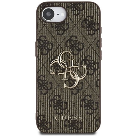 Оригінальний чохол Guess Big Metal Logo для iPhone 16e - Brown