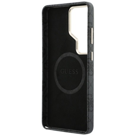 Оригинальный чехол Guess 4G Script с MagSafe для Samsung Galaxy S26 Ultra — чёрный