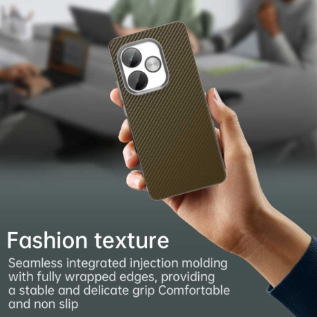 Ударозащитный чехол HMC Carbon Fiber Series IMD на Realme GT 6T - коричневый