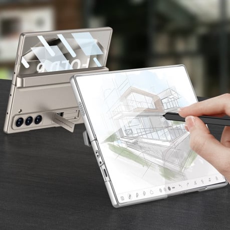 Протиударний чохол GKK Integrated Magnetic Full Coverage with Pen Box, No Included Pen для Samsung Galaxy Fold 6 - золотий