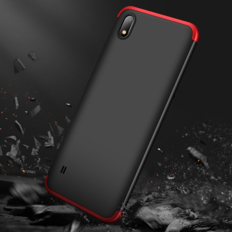 Чехол GKK Three Stage Splicing Full Coverage на Samsung Galaxy A10-черный, красный