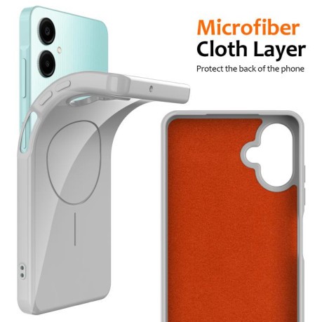 Противоударный чехол Glossy TPU Shockproof MagSafe на Samsung Galaxy А06 5G - белый