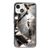 Протиударний скляний чохол Marble Pattern Glass на iPhone 14/13 - Rhombus Black