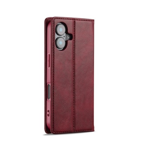 Чехол-книжка LCIMEEKE RFID для iPhone 16 Plus - красный