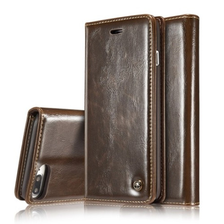 Кожаный чехол-книжка CaseMe 003 Series Wallet Style на iPhone 8 Plus/7 Plus - коричневый
