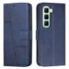 Чехол-книжка со строчкой и фактурой Calf с магнитным хлястиком на Infinix Hot 60 Pro+ 4G - синий