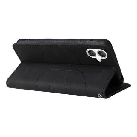 Чохол-книжка Dual-color Splicing Flip Leather на Samsung Galaxy A07 5G -чорно-червоний