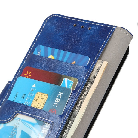Кожаный чехол-книжка Retro Crazy Horse Texture на Samsung Galaxy A21s - синий