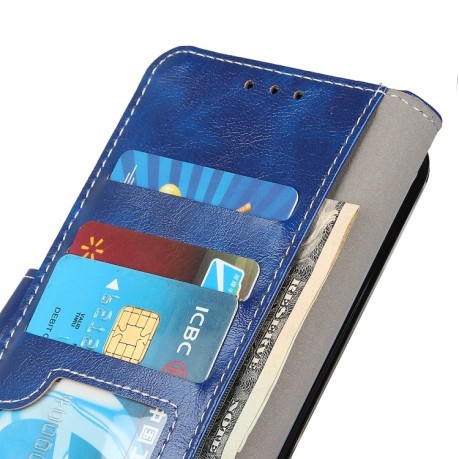 Кожаный чехол-книжка Retro Crazy Horse Texture на Samsung Galaxy Note 20 Ultra - синий