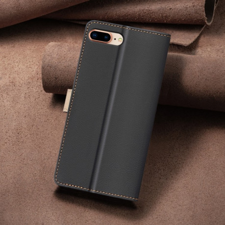 Чехол-книжка Color Matching RFID Anti-theft Leather для iPhone 16e - черный