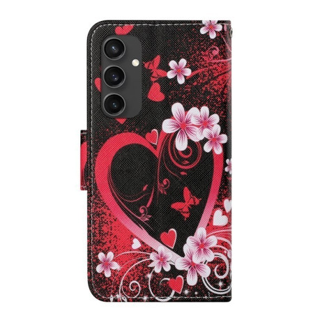 Чохол-книжка Colored Drawing Pattern для Samsung Galaxy S24 FE 5G - Heart