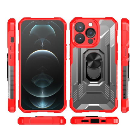 Чохол протиударний Clear Matte with Holder для iPhone 13 Pro - червоний