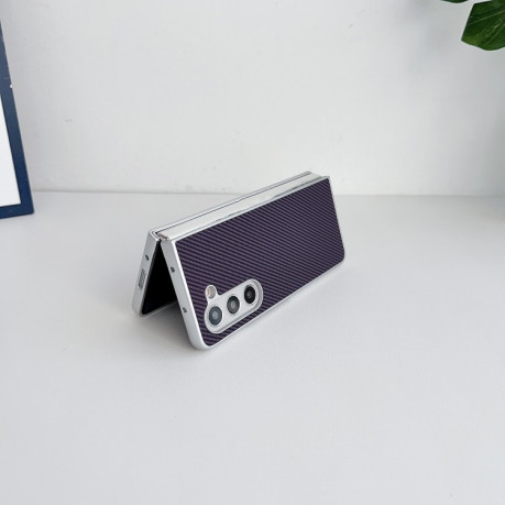 Чехол Kevlar Carbon Fiber Ultra-thin на Samsung Galaxy Fold 7 - фиолетовый