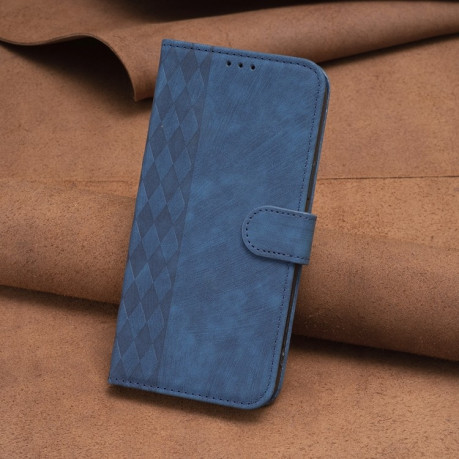 Чехол-книжка Plaid Embossed Leather для Xiaomi Redmi Note 13 4G Global - синий