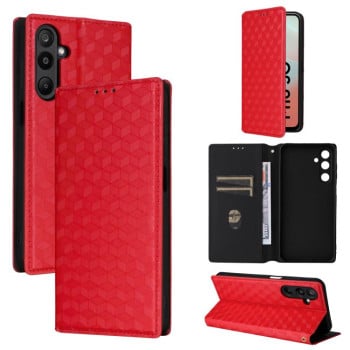 Чохол-книжка Cubic Grid Flip Leather для на Samsung Galaxy M16 5G / F16 5G - червоний