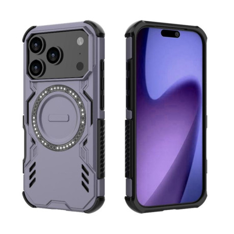 Противоударный чехол Butterfly Armor MagSafe Magnetic Ring Shockproo для iPhone 17 Pro - фиолетовый