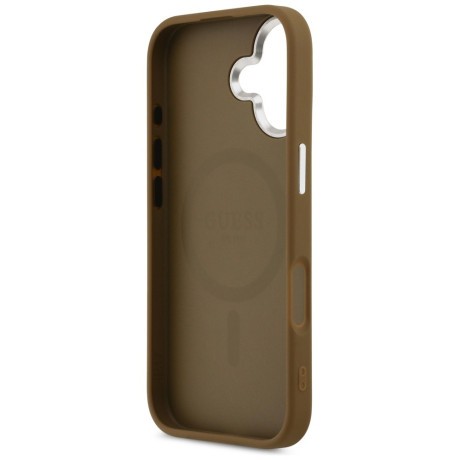 Оригинальный чехол Guess Triangle Logo с MagSafe на iPhone 17 - brown