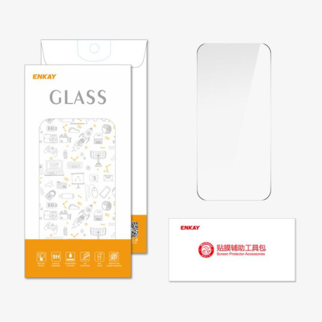 Защитное Стекло ENKAY Thickened Glue No White Edge 9H Big Arc Edge High Aluminum-silicon для iPhone 17 Pro