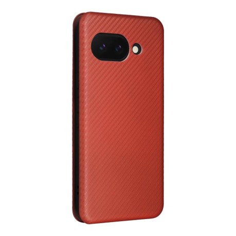 Чохол-книжка Carbon Fiber Texture на Google Pixel 9a - коричневий