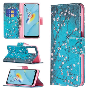 Чехол-книжка Colored Drawing Pattern для OPPO A54 4G / A55 5G - Plum Blossom