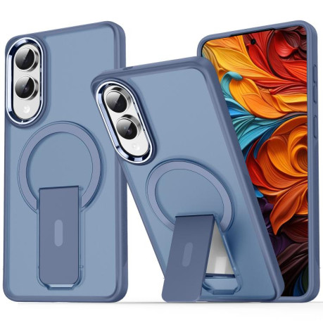 Протиударний чохол Acrylic Hybrid TPU MagSafe Holder для Samsung Galaxy S25 Edge 5G - синій